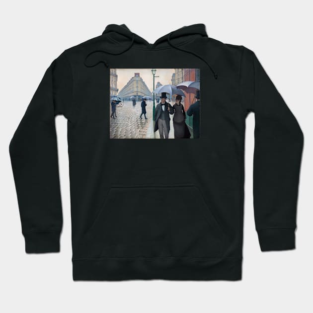 Paris Steet, Rainy Day by Gustave Caillebotte Hoodie by mike11209